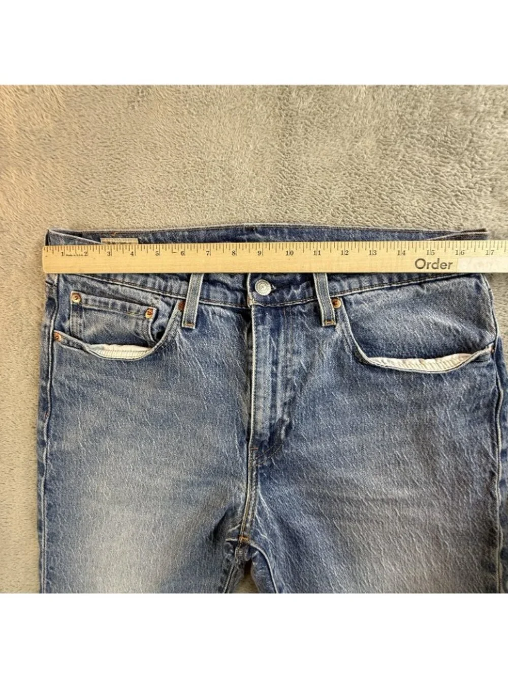 Levi's Premium Jeans Mens 34x30 Blue Regular Straight Stretch Denim Light Wash